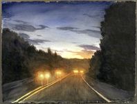 West on 70, watercolor by Warren Criswell